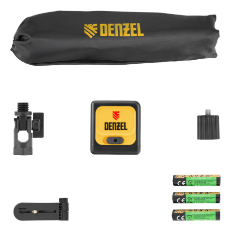 Лазерный уровень DQB-T, 30 м, зеленый луч, батарейки, штатив Denzel