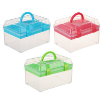 Бокс для мелочей, пластик, 17х11,5х11,5см, 3 цвета