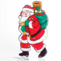 Гирлянда-панно ДЕД МОРОЗ ЦВЕТНОЙ/Н-44см, 20 лампочек,ПВХ/