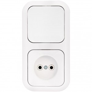 Bylectrica Гармония блок (роз. 16А + 1 кл. выкл. 10А) СУ, белый (корп. ABS) В-РЦ-539