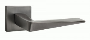 Ручка дверная компл.квадрат.основ. PUERTO Раф матовый черный никель INAL 552-03 slim MBN
