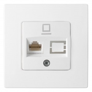 Bylectrica Мастер роз. СУ комп. 1 мест. RJ-45, белый (корп. ABS) РК18-5011