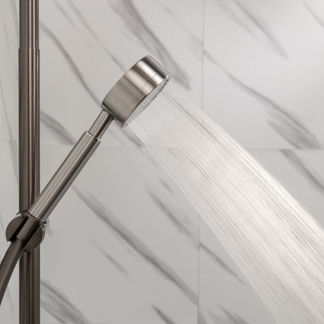 Лейка для душа водосберегающая, 1 режим, 80мм, микроточки, нержавеющая сталь 304, сатин