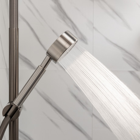 Лейка для душа водосберегающая, 1 режим, 80мм, микроточки, нержавеющая сталь 304, сатин