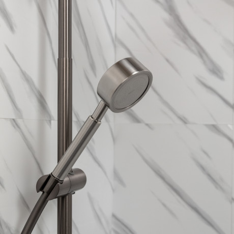 Лейка для душа водосберегающая, 1 режим, 80мм, микроточки, нержавеющая сталь 304, сатин