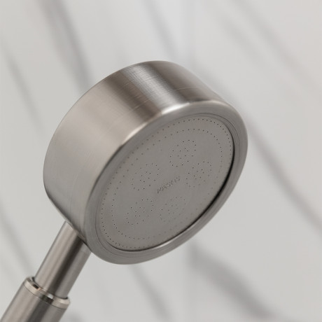 Лейка для душа водосберегающая, 1 режим, 80мм, микроточки, нержавеющая сталь 304, сатин