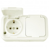 Bylectrica ПРАЛЕСКА АКВА блок (роз. 2 мест. ОУ земля IP54 беж., (РА16-303 беж.)