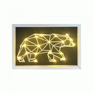 Apeyron Ночник св/д "Медведь"  0.5W 150lm теплый белый 3000K 2K 2хLR6 МДФ 300х200х40 12-181