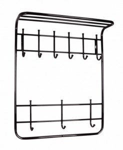 Вешалка с полкой (2 яруса/ 8 крюч.) 60*72*21см (черная) ВСП8Ч под заказ ЗМИ