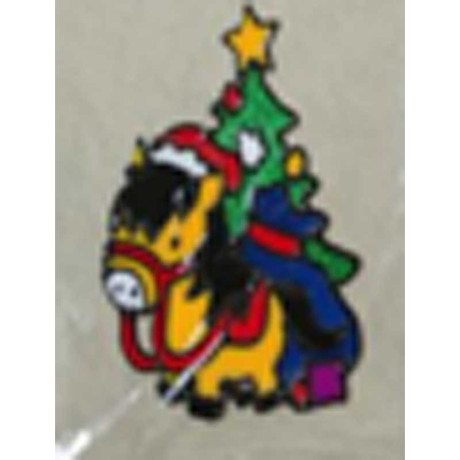 Наклейка на стекло А98 Пони с елкой 15*20см (12)