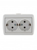 Lezard Ната роз. ОУ 2 мест. 16А бел. (земля, керамика, корпус PC) 710-0200-127