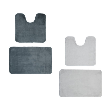 Набор ковриков для ванной комнаты тм VETTA Ленни, искусств.мех, полиэстер, 50x80см+50x50см, 2 цвета
