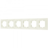 Bylectrica УЮТ рамка 6 мест. (с несъемной декор. вставкой), беж., (ЮЛИГ.735212.284-40беж.)