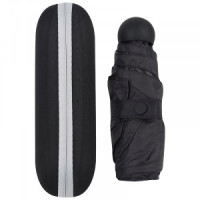 Зонт мини складной (в чехле-капсуле), 90см, полиэстер, черный 108792 Рыжий кот