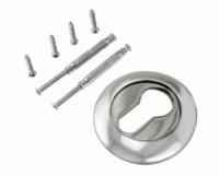 Накладка на цилиндр круг. РЕНЦ, белый/хром блестящий INET 08 W/CP