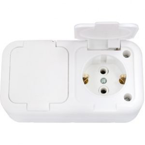Bylectrica Роз. 2 мест. ОУ земля IP44, белый (РА16-213)