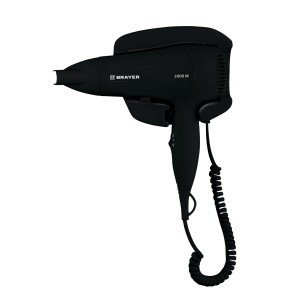 Фен настенный BRAYER 3021BR-BK, 2кВт, 2 скор, 2 режима нагрева, концентратор, холод.воздух,шнур1,8м