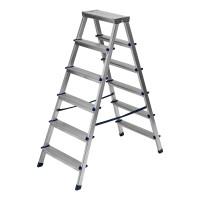 Стремянка двусторонняя 6 ступеней, алюминиевая, Сибртех