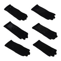 GALANTE Перчатки женские контактные, р.18-20, 50% полиэстер, 50% хлопок, черные, ОЗ25-01