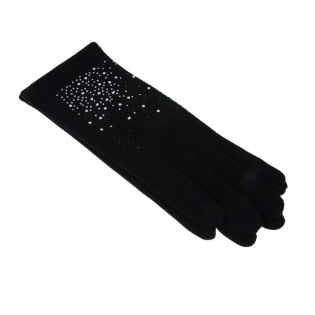 GALANTE Перчатки женские контактные, р.18-20, 50% полиэстер, 50% хлопок, черные, ОЗ25-01