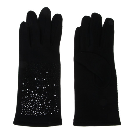 GALANTE Перчатки женские контактные, р.18-20, 50% полиэстер, 50% хлопок, черные, ОЗ25-01