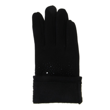GALANTE Перчатки женские контактные, р.18-20, 50% полиэстер, 50% хлопок, черные, ОЗ25-01