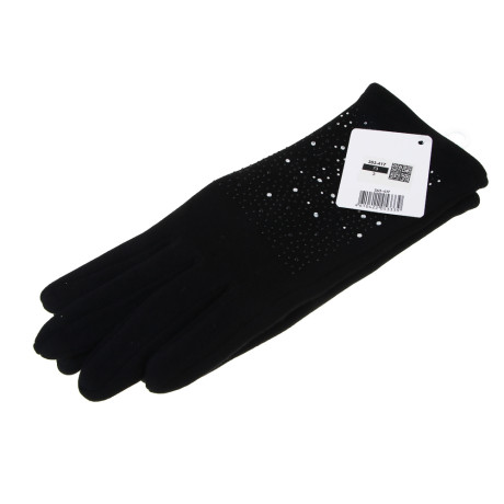 GALANTE Перчатки женские контактные, р.18-20, 50% полиэстер, 50% хлопок, черные, ОЗ25-01