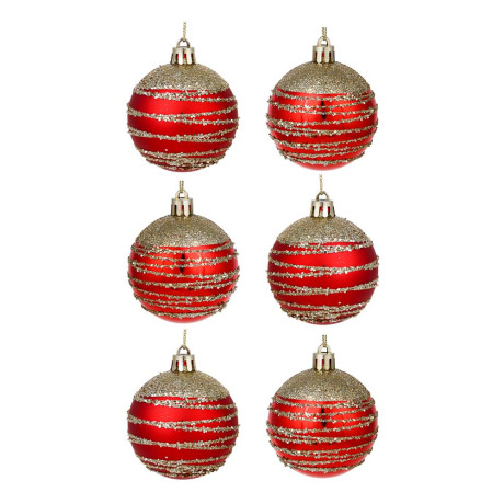 СНОУ БУМ Набор шаров 6 см, 6 шт, красный с золотом, 26-105