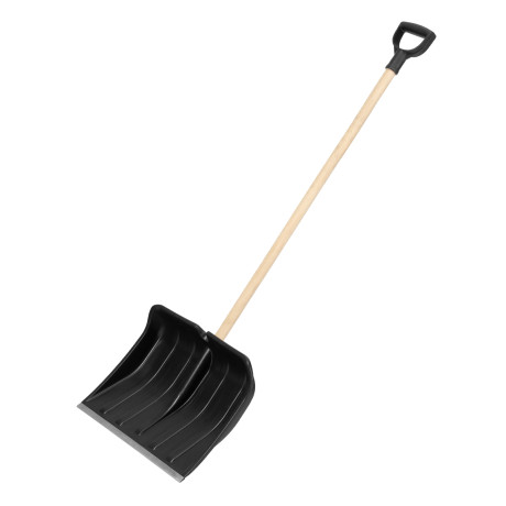 Лопата для уборки снега пластиковая, 470 х 350 х 1360 мм, деревянный черенок, Palisad