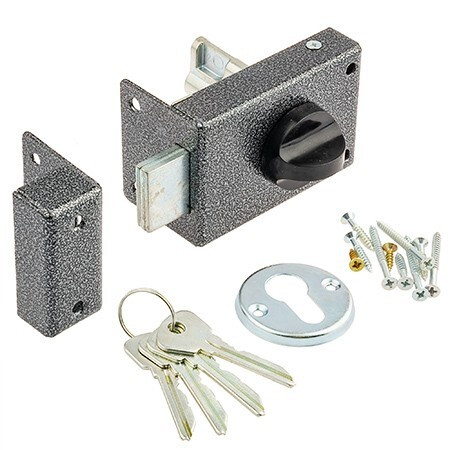 Замок накл ЗН-1 Омега (Серебро)  прямоуг. ригель, 4 англ.ключа   \30