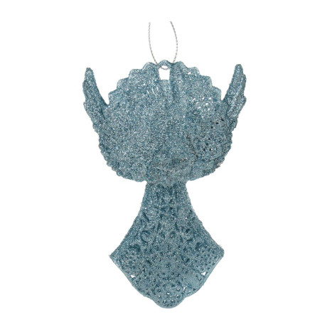 СНОУ БУМ Подвеска декоративная "Ангел" 13 см, пластик, глиттер, голубой