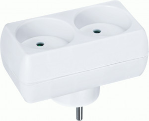 Navigator разветвитель (тройник) 2роз. 10А, белый, шторки NAD-L-2X-C-WH 94 671