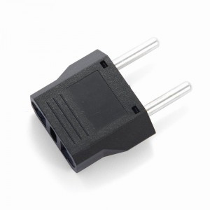 Gembird Переходник сетевой, с евро/амер. вилки на российскую EU,US в RU, плоск., черн.