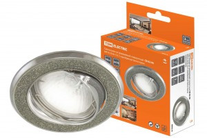 TDM GU5.3 MR16 50W св-к встр 02-06 поворот 12/220В серебр блеск/хром литая сталь (10!) SQ0359-0036