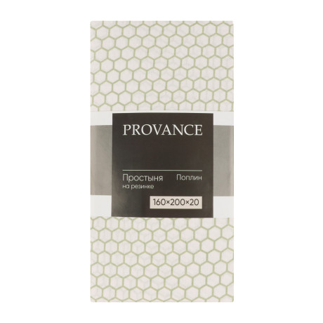 PROVANCE Эвкалипт Простыня на резинке 160х200х20см, 100% хлопок, поплин, зеленый