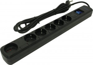 Smartbuy PRO сет. удл.-фильтр ПВС 3x1 16А 3500W 6 роз. 3 м (полн.защита, земля,што) ЧЕР SBSP-30K-Pro