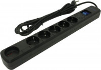 Smartbuy PRO сет. удл.-фильтр ПВС 3x1 16А 3500W 6 роз. 3 м (полн.защита, земля,што) ЧЕР SBSP-30K-Pro