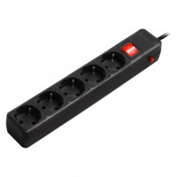 Smartbuy Сетевой фильтр (удл.) ПВС 3х1 5роз. 5м 16А черный земля,выкл,автомат SBSP-5-50-K