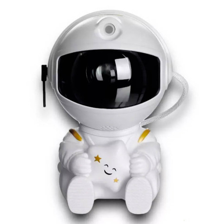 BY Светильник-ночник проектор неба Космонавт, 5W, пульт ДУ, USB, 9x8x13см, пластик, белый