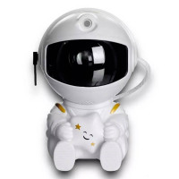 BY Светильник-ночник проектор неба Космонавт, 5W, пульт ДУ, USB, 9x8x13см, пластик, белый