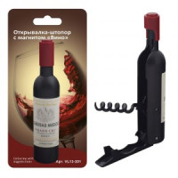 Открывалка/штопор с магнитом Вино (кратность 6шт!!!), 11,5*2,3см, пласт,металл VL13-201 Мультидом