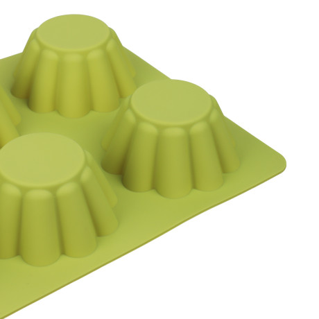 VETTA Форма силиконовая 6 ячеек, для кексов, гофрированная, 25.5x18x3.5см, 3 цвета