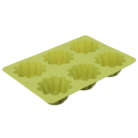 VETTA Форма силиконовая 6 ячеек, для кексов, гофрированная, 25.5x18x3.5см, 3 цвета