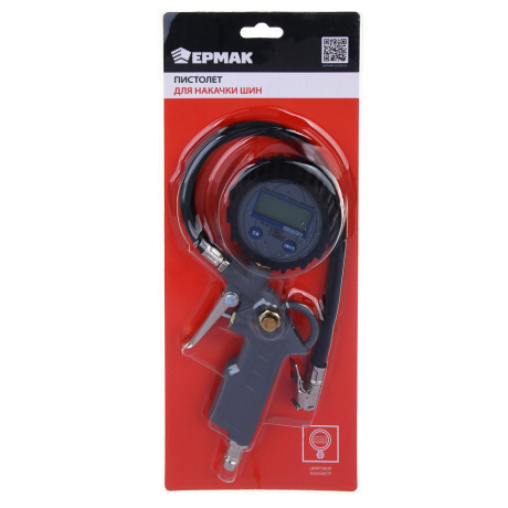 ЕРМАК Пистолет для накачки шин с цифровым манометром