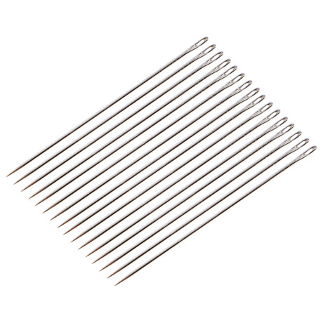 Набор игл 60шт для шитья + нитевдеватель, сталь, арт НС-025