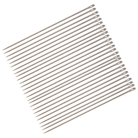 Набор игл 60шт для шитья + нитевдеватель, сталь, арт НС-025