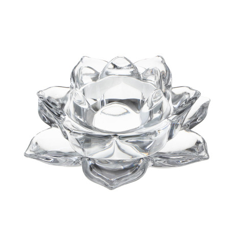 Подсвечник тм LADECOR "Цветок лотоса" стеклянный, 12,5x12,5x5 см