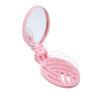 ЮНИLOOK Расческа продувная складная с зеркалом, дорожная, пластик, 17,5х5,5см, розовый, МП-1