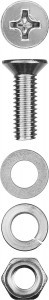 Винт (DIN965) в компл. гайка (DIN934), шайба (DIN125), шайба пруж. (DIN127), M5 x 20мм, 16 шт, ЗУБР