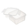 Контейнер для продуктов с защелками квадратный 0,6л, пластик